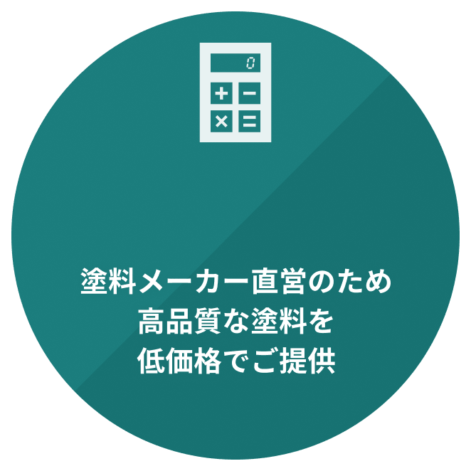 塗料メーカー直営のため高品質な塗料を低価格でご提供