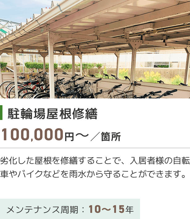 駐輪場屋根修繕